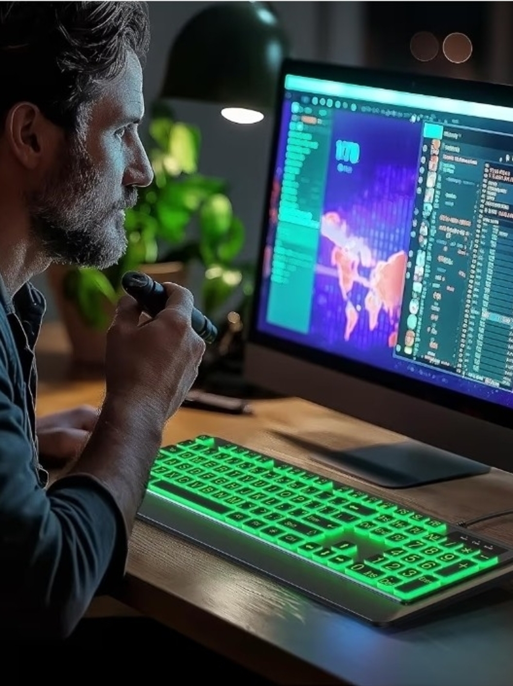 Gaming Backlit USB Keyboard - Green LED - Picture 7 of 9
